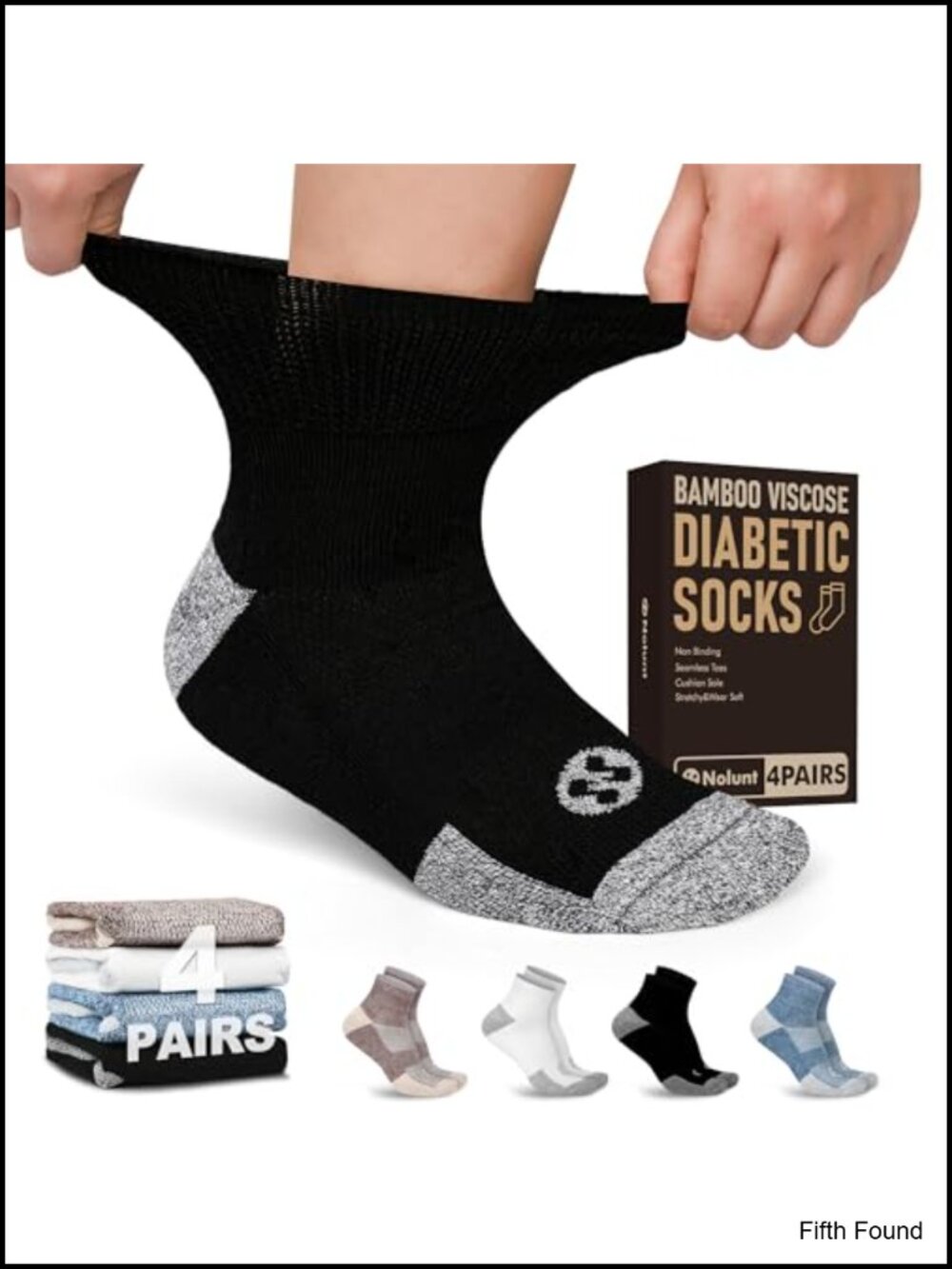 Non Binding Diabetic Socks for Men 4 Pairs Seamless Toe Athletic Ankle